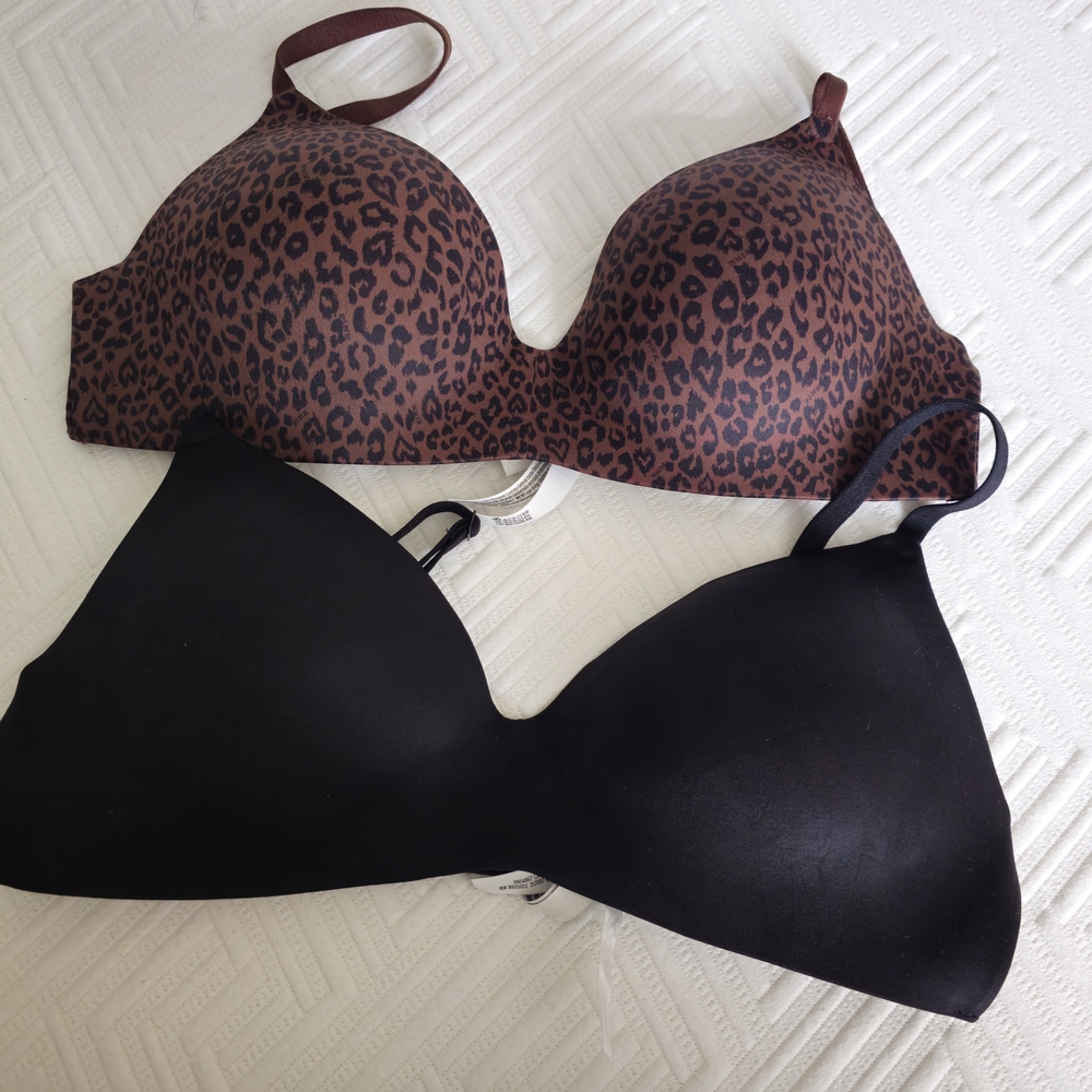 Victoria's Secret Leopard Print and Black Bras